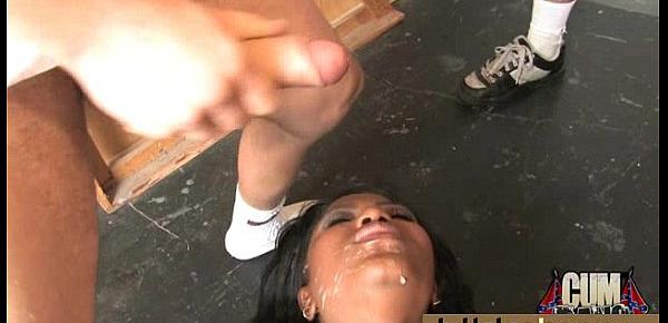  Ebony gets fucked in all holes by a group of white dudes 12